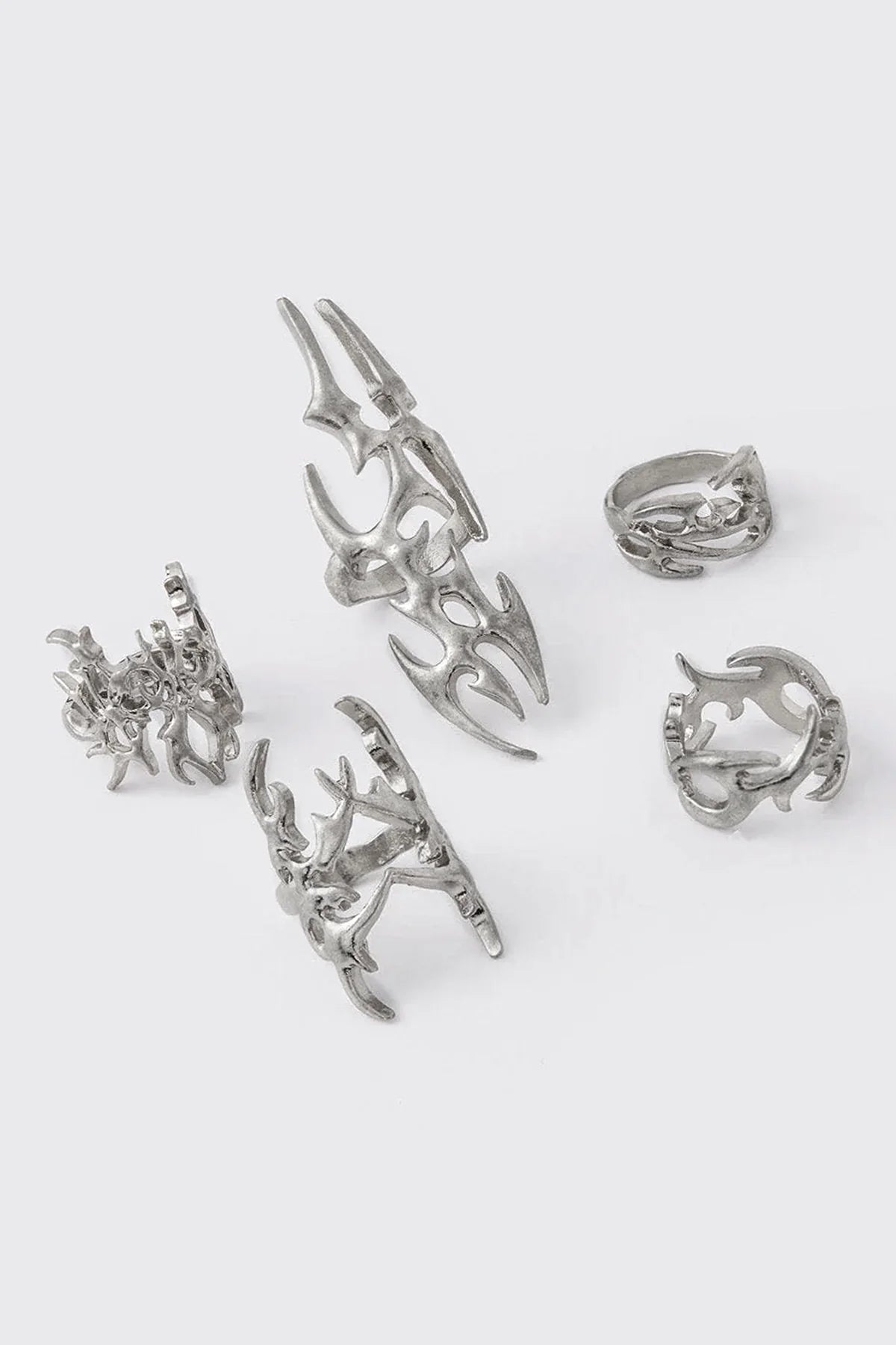 5 PC Sigilism Ring Set in Silver | Minga London 5 PC Sigilism Ring Set in Silver | Minga London