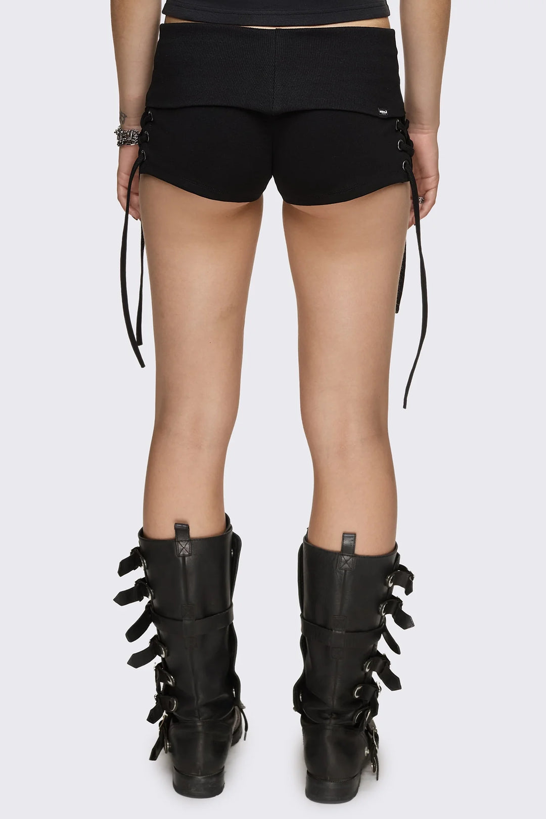 トップス Minga London spikey setup Black Lace Up Hot Pants | Minga London