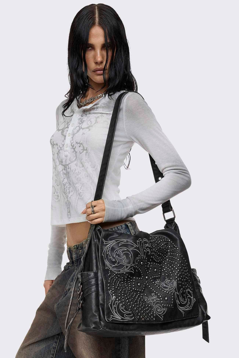 MINGA London スタッズ ハンドカフ ショルダーバッグ　y2k レザー MINGA London スタッズ ハンドカフ ショルダーバッグ y2k レザー Minga