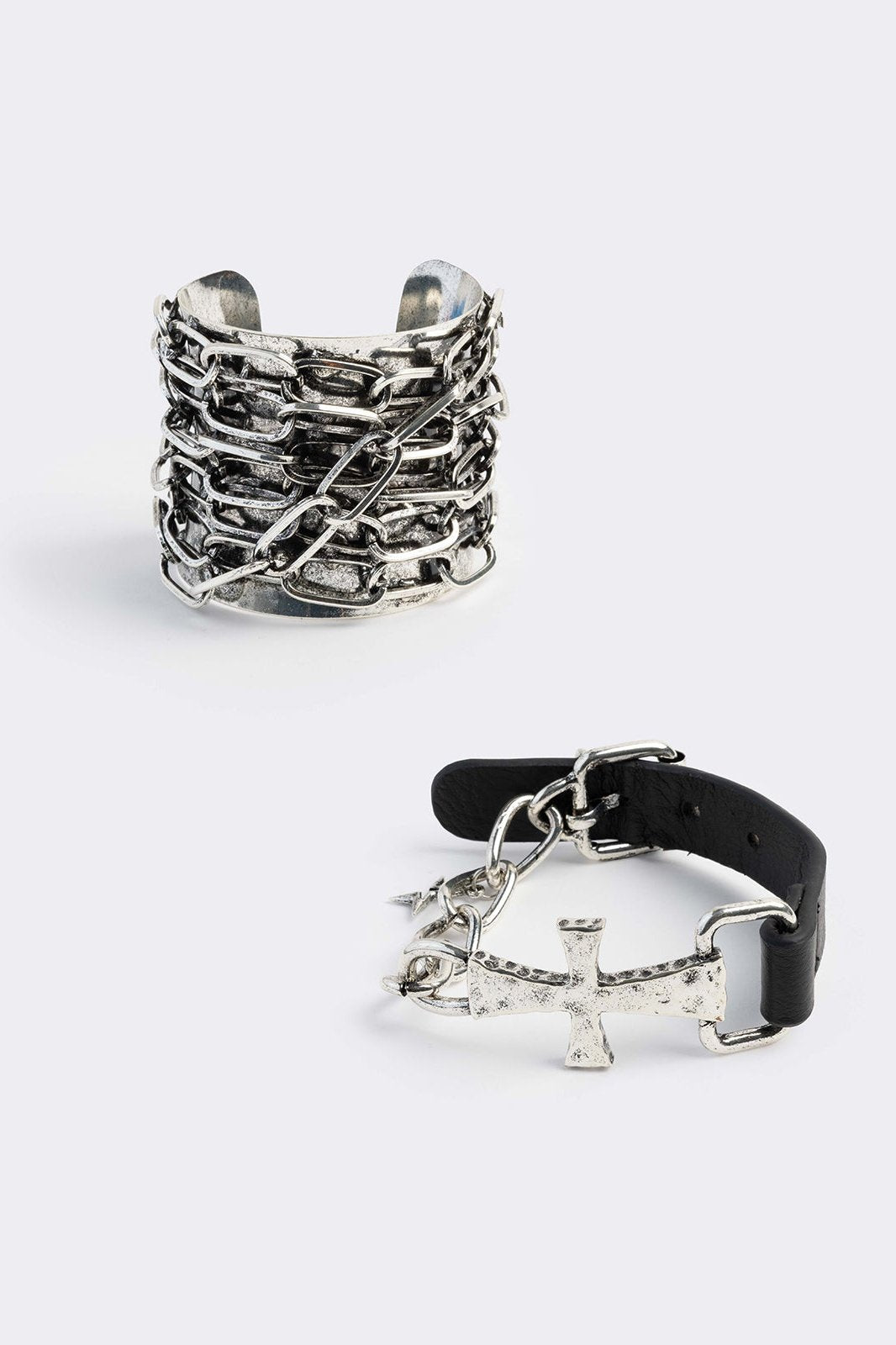 set of 2 bracelets in silver