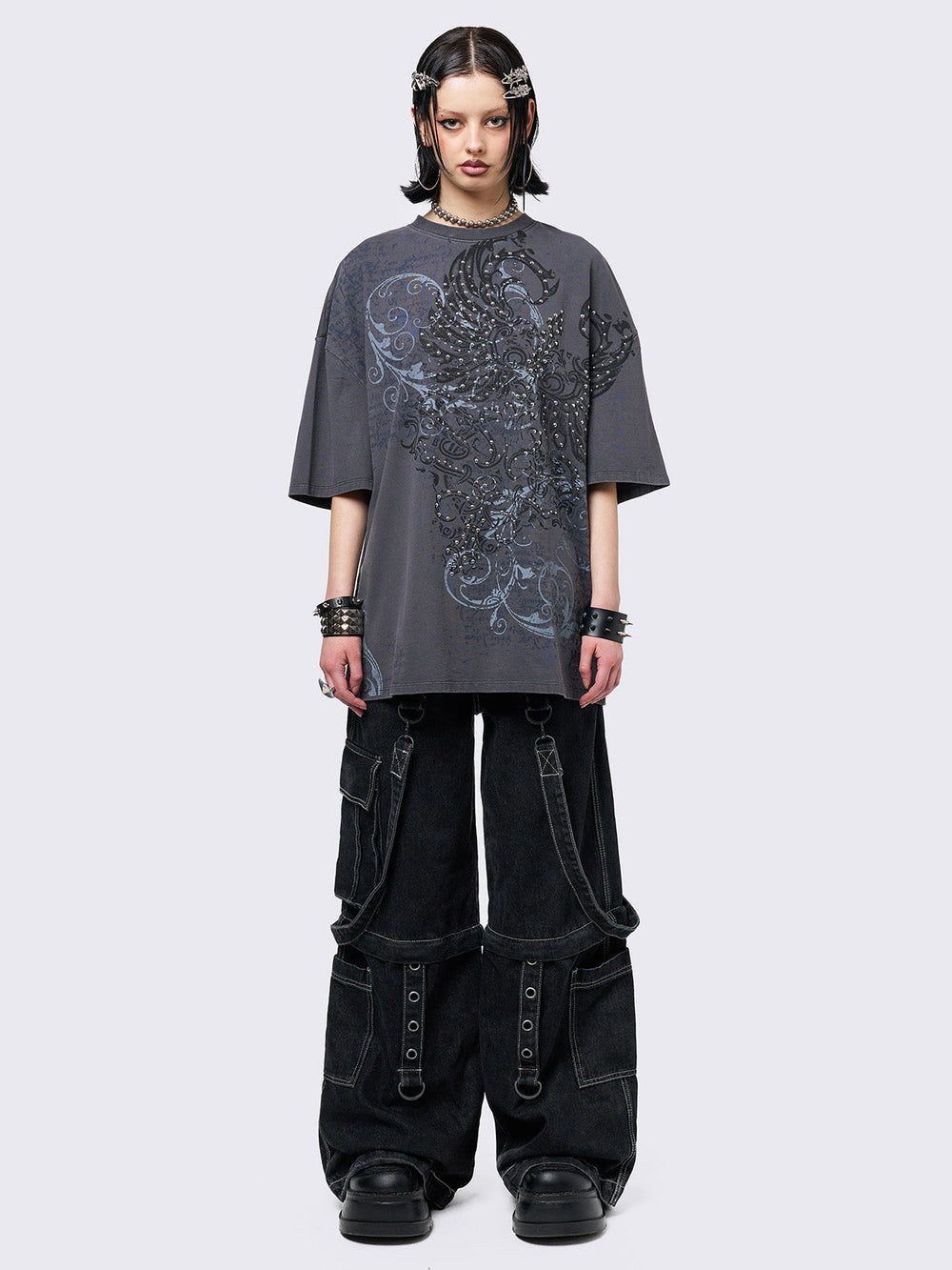【massnoun】23SS★ OLD LONDON POCKET OVERSIZED T-SHIRTS Charcoal_Washed_T-Shirt5_1080x
