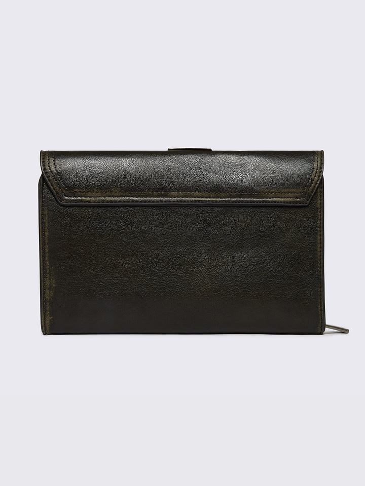 ブラックミドルウォレット☆Middle Leather Wallet ブライドル 正規品W スロウ 財布 二つ折り ミニ財布 LZIP MIDDLE