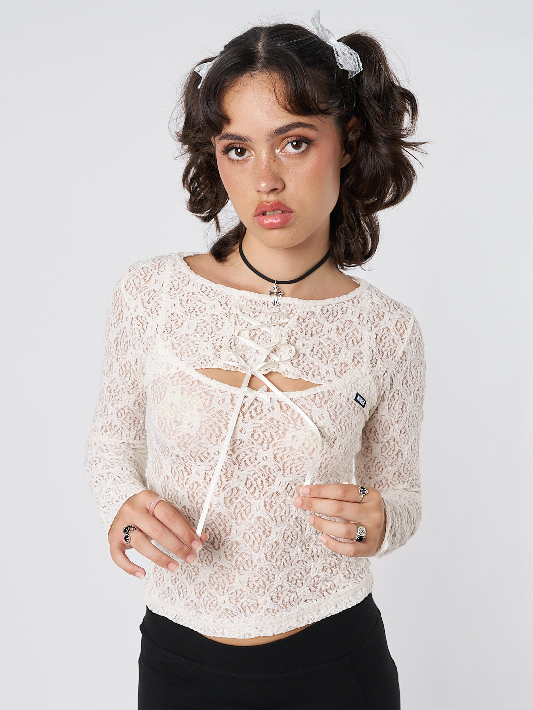 Dahlia Cream Shrug & Cami Top Lace Set - Minga EU