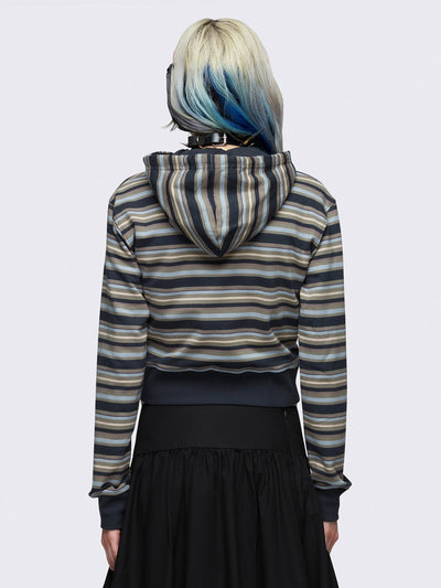 Deba Striped Zip Up Hoodie