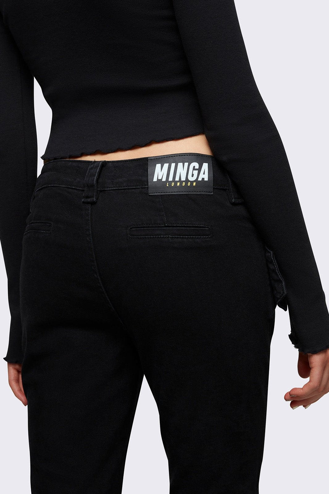 Black Belted Distressed Flare Jeans | Minga London – Minga London US
