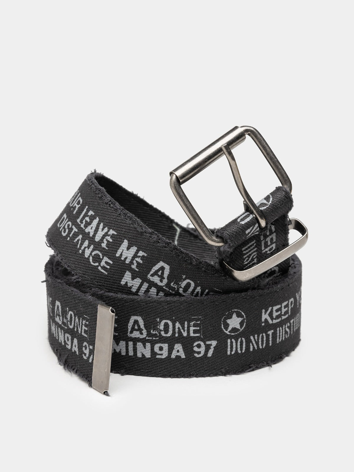 Do Not Disturb Black Canvas Belt - Minga EU