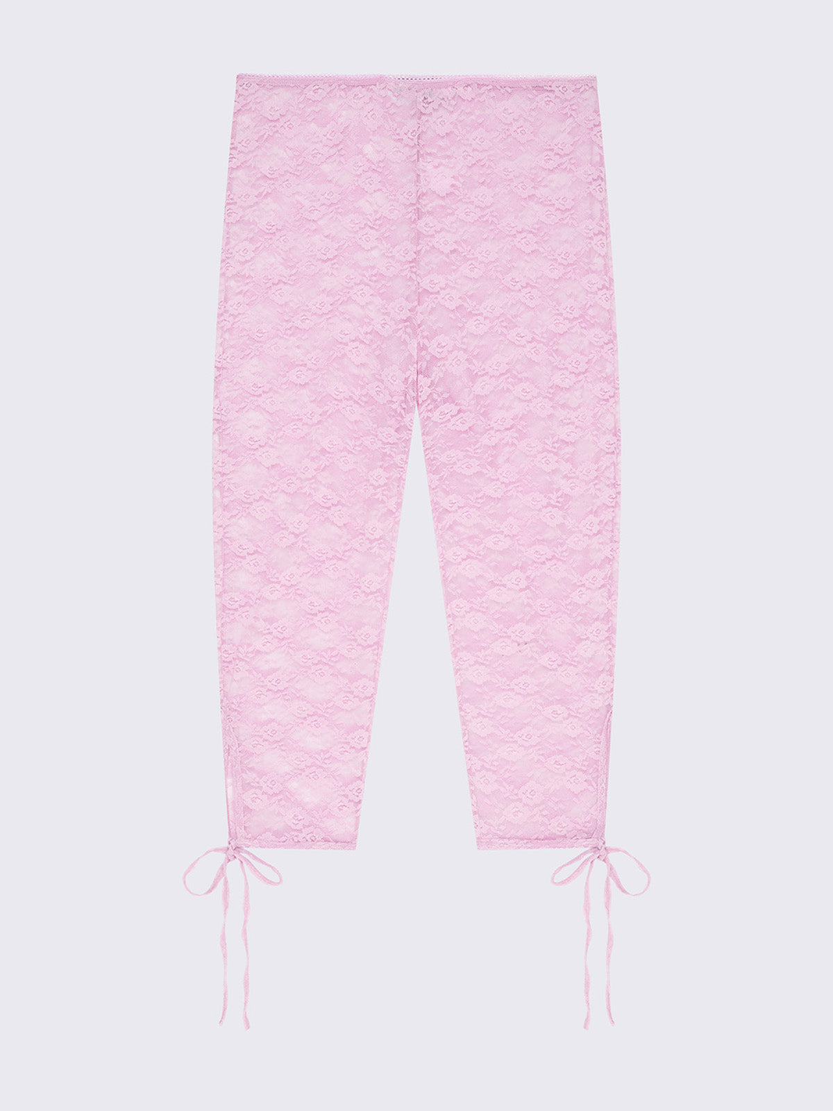 Lace capri leggings in pink