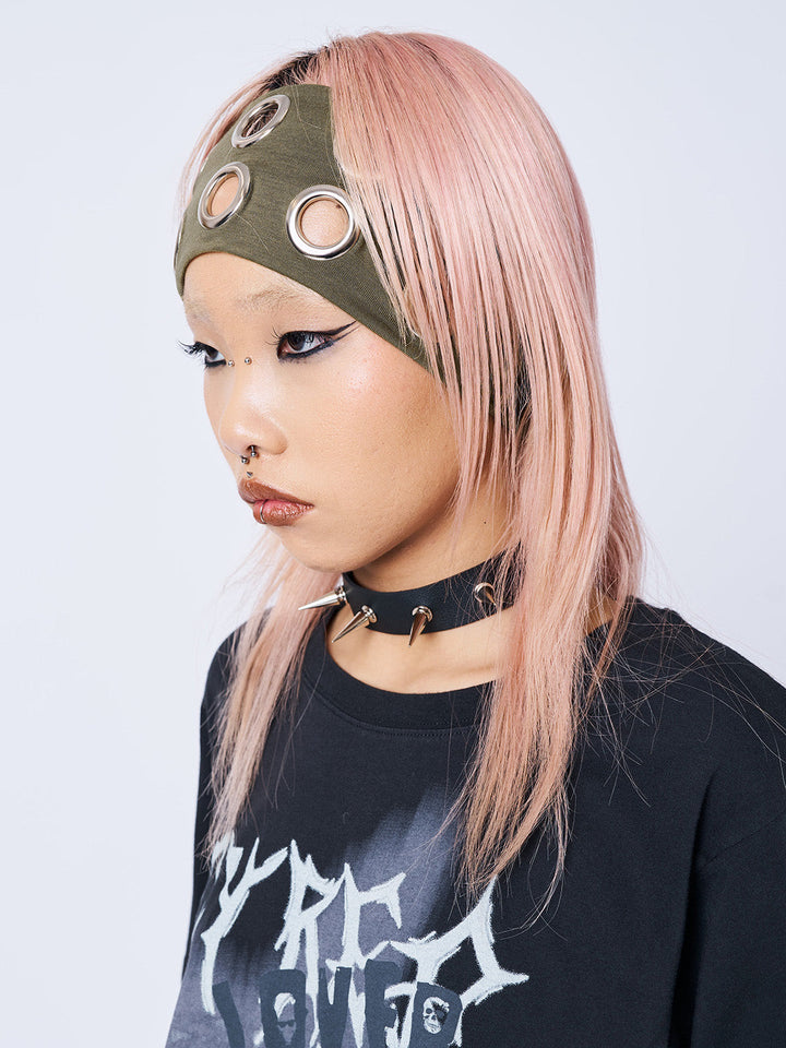 【Minga London】Elektra ヘッドバンド ※送関込 Black Metallic Hole Headband | Minga London – Minga London US