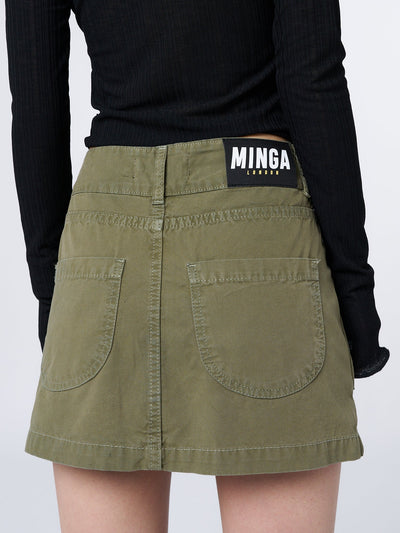 Shay Green Cargo Mini Skirt - Minga EU