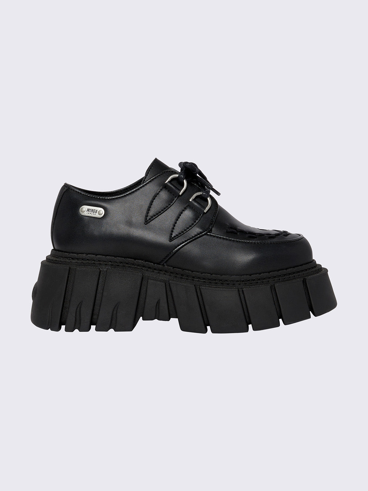 Chunky creeper platform shoe in black