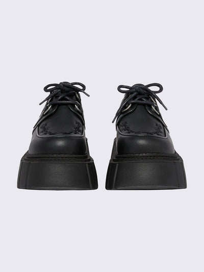 Chunky creeper platform shoe in black