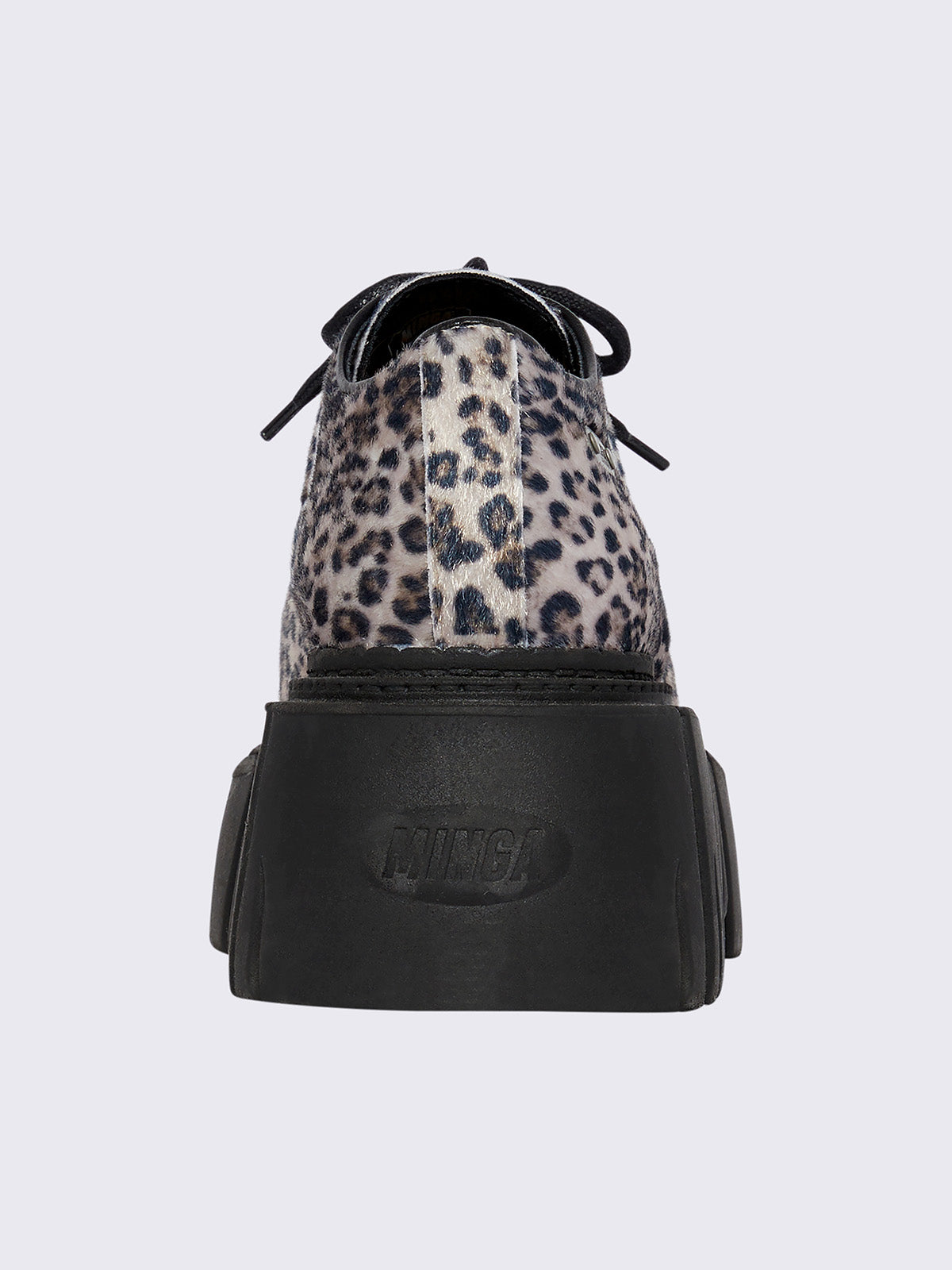 Chunky creeper platform shoe in leopard print