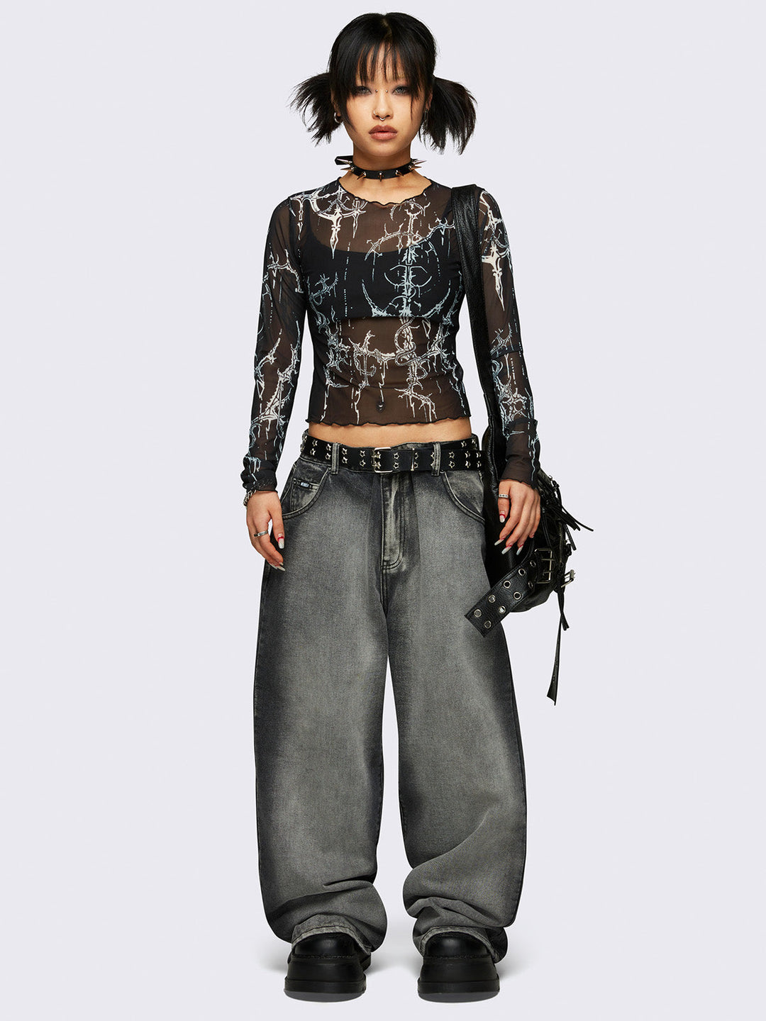 Grey Wash Overdye Baggy Jeans | Minga London – Minga London US