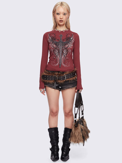 Graveborn Burgundy Top