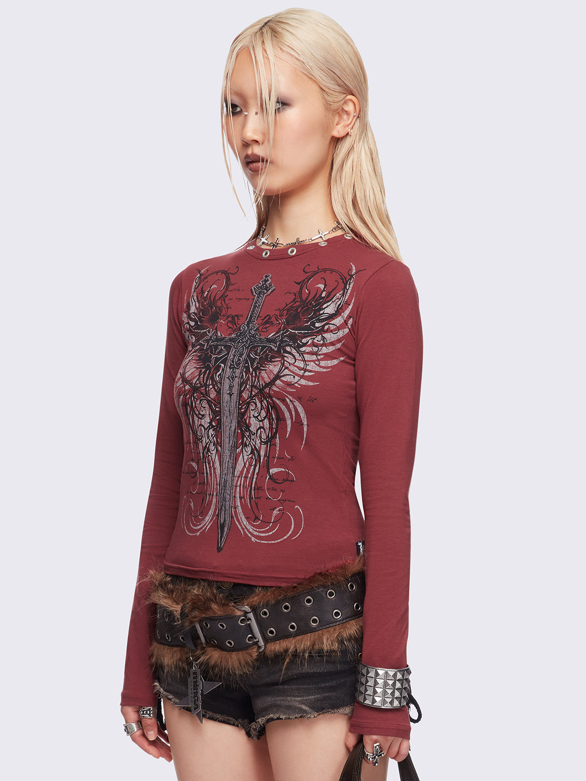 Graveborn Burgundy Top