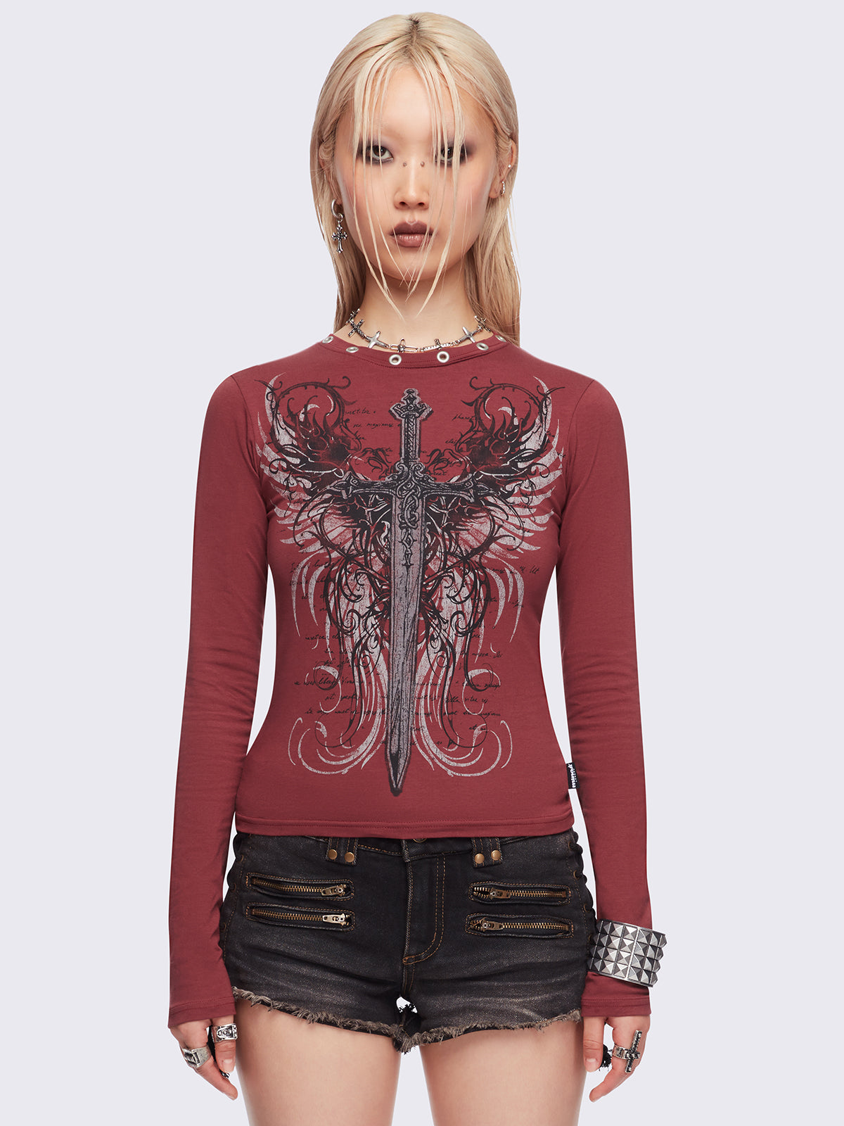 Graveborn Burgundy Top