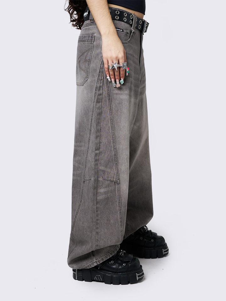 Grey Wash Super Baggy Jeans | Minga London – Minga London US