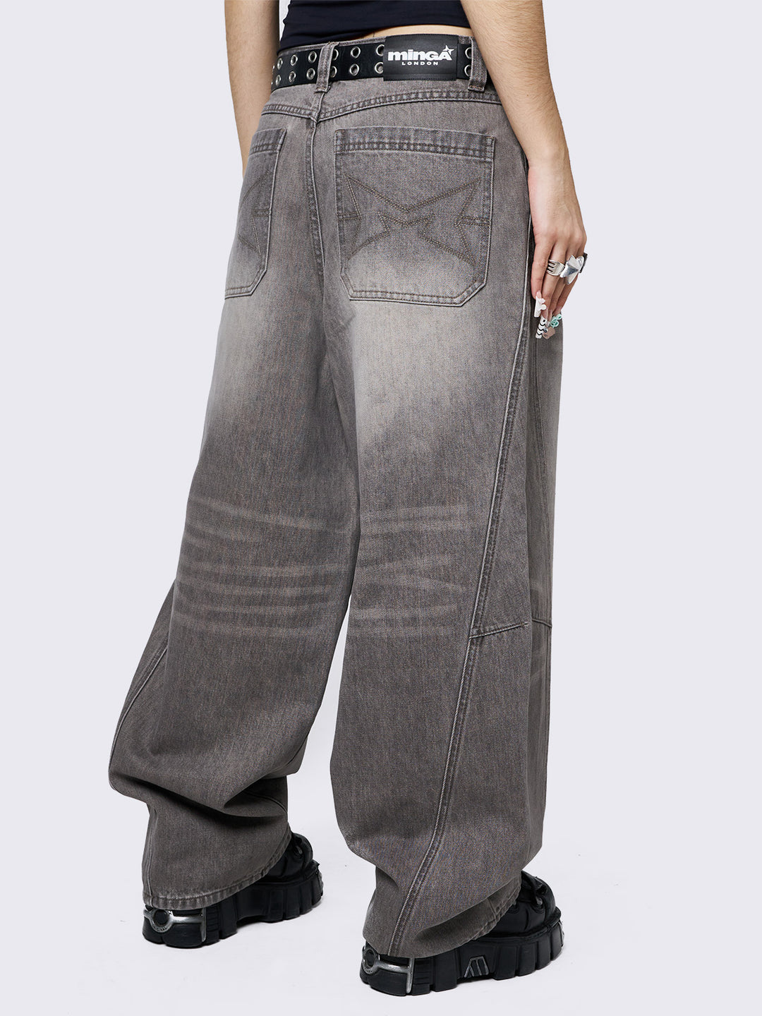 Grey Wash Super Baggy Jeans | Minga London – Minga London US