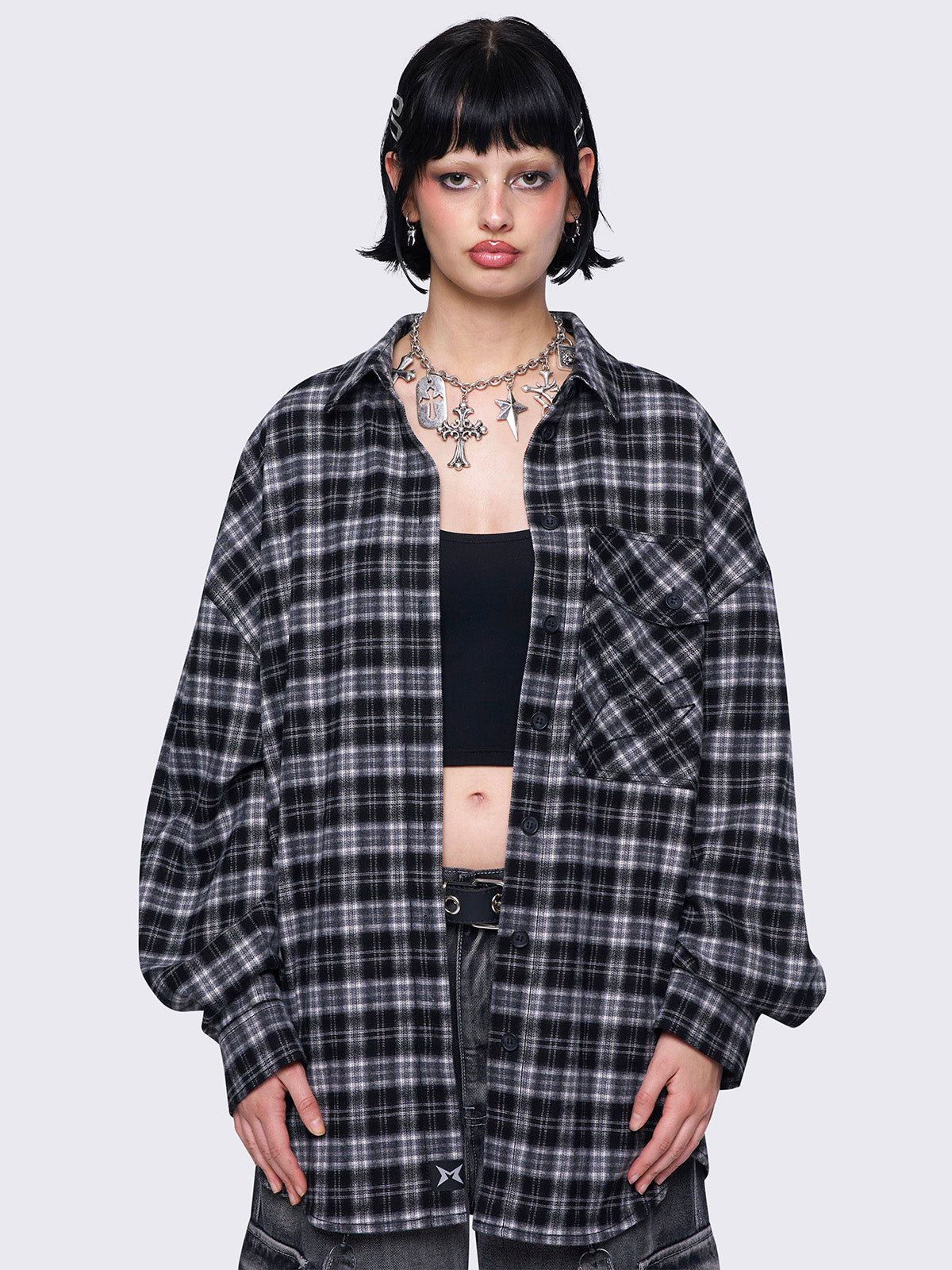 Harper Black Plaid Shirt