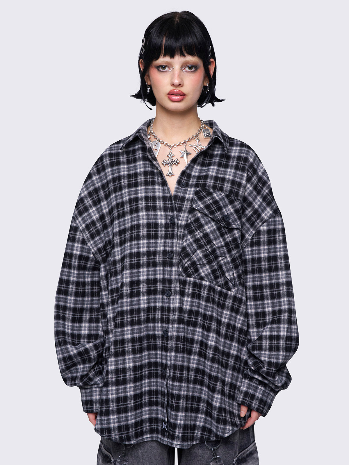 Harper Black Plaid Shirt