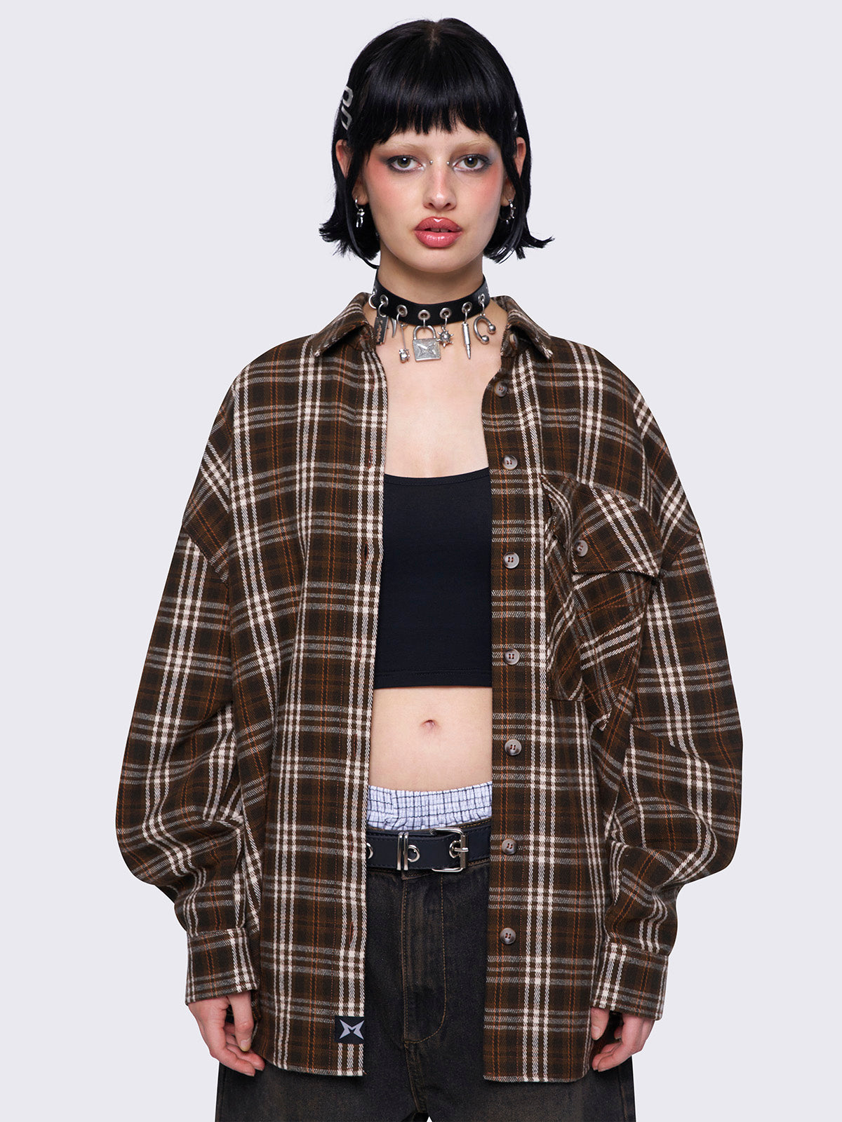 Harper Brown Plaid Shirt