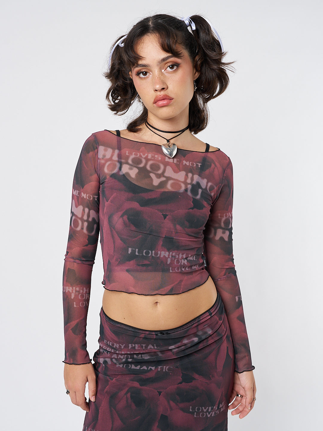 Hopeless Romantic Rose Mesh Top - Minga EU