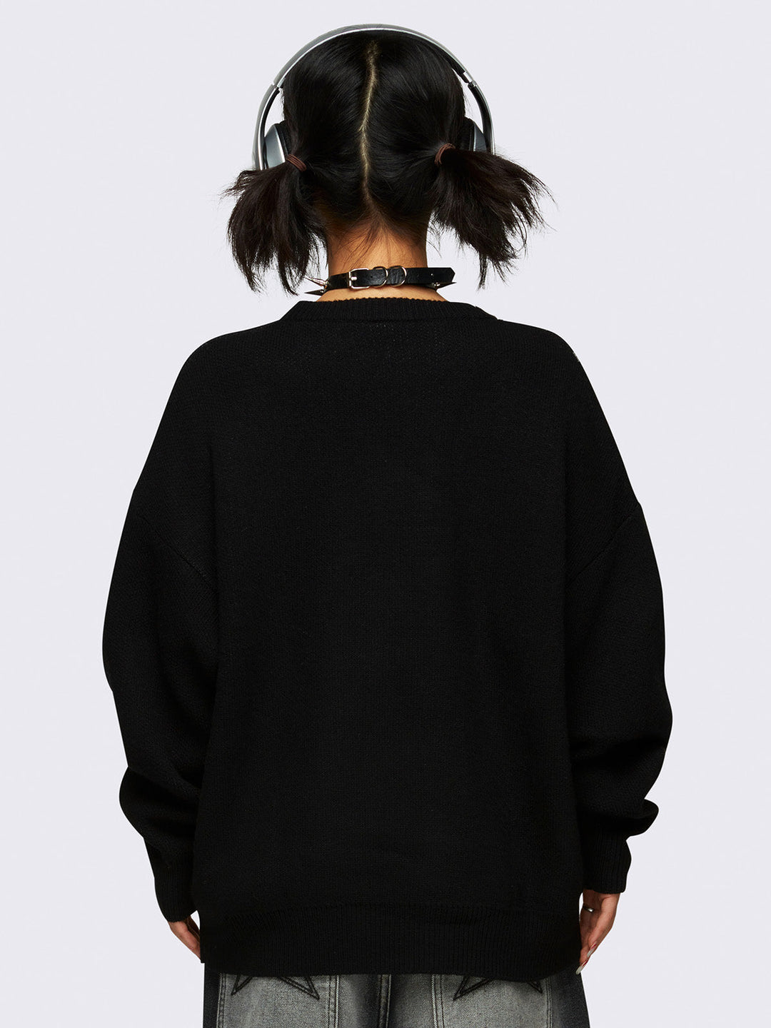 Anime Girl Black Knit Sweater | Minga London – Minga London US
