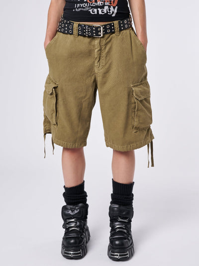 Issa Beige Long Cargo Shorts - Minga EU