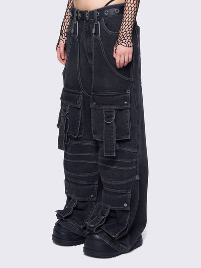 Jet Black Cargo Jeans