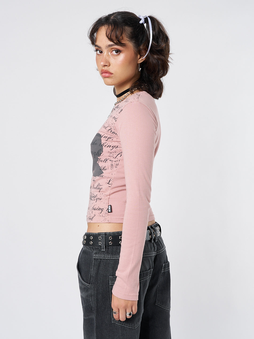 Lost Rose Pale Pink Graphic Top - Minga EU