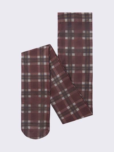 Opaque tights in plaid check pattern