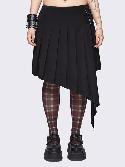 Opaque tights in plaid check pattern