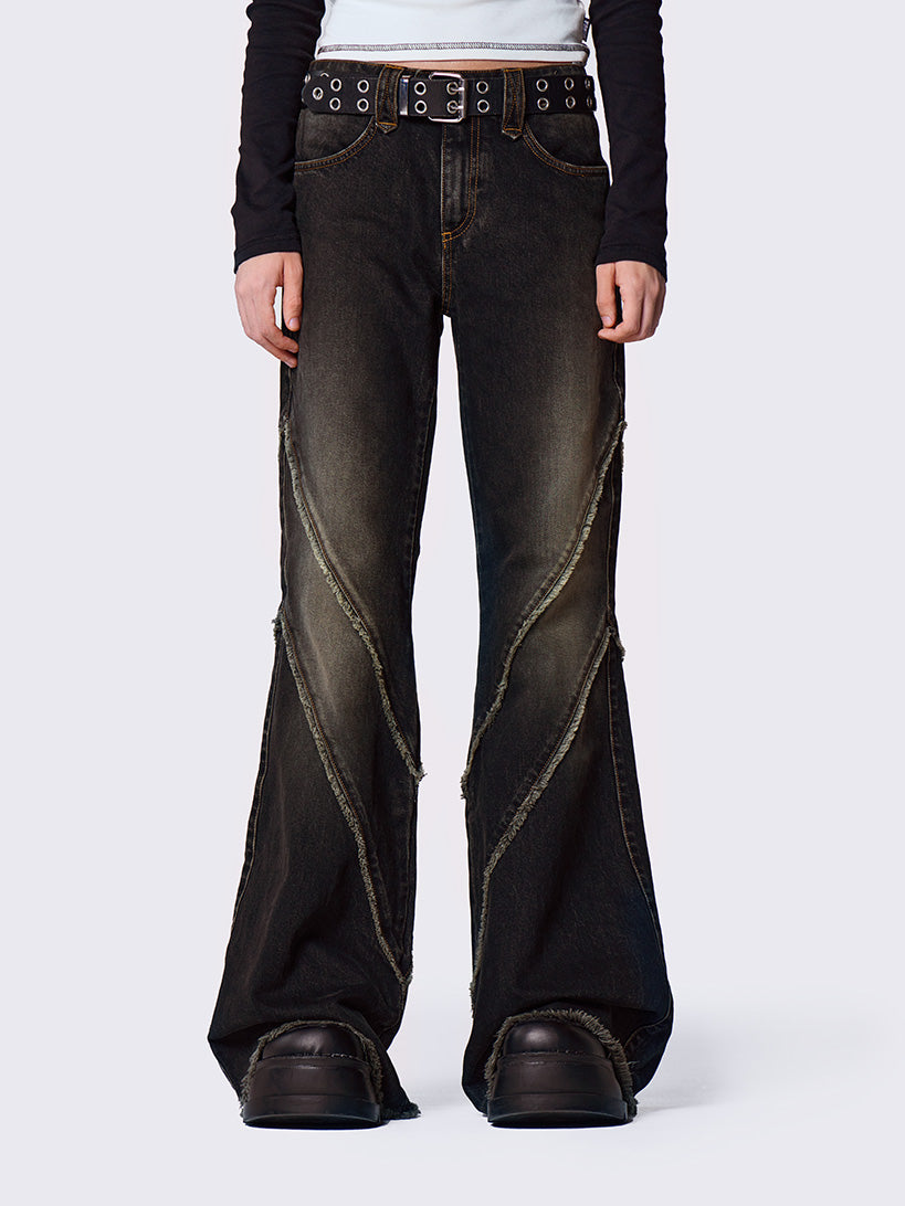Marla Black Distressed Pocket Jeans