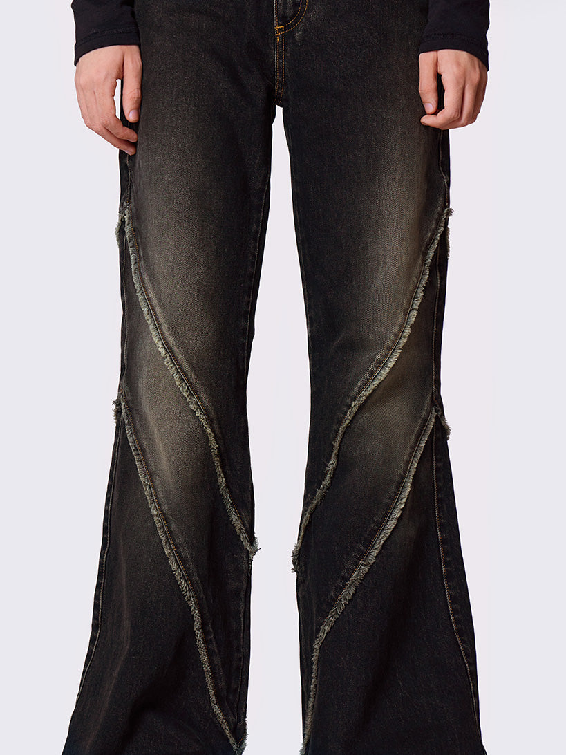 Marla Black Distressed Pocket Jeans