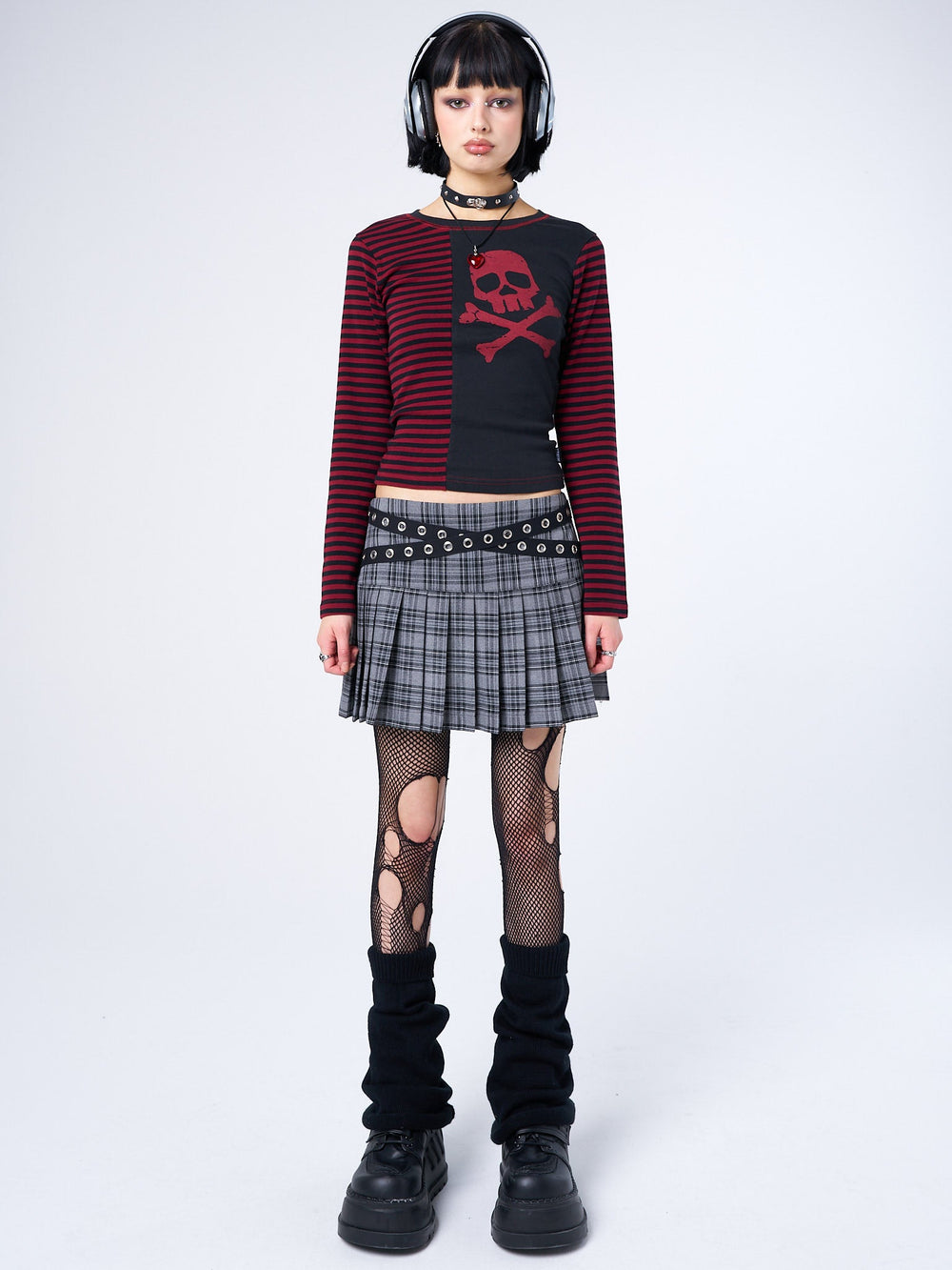 関税込◆特価/完売前に【MINGA LONDON】Rowan Plaid Midi Skirt Brown Plaid Flannel Pleated Midi Skirt | Minga London