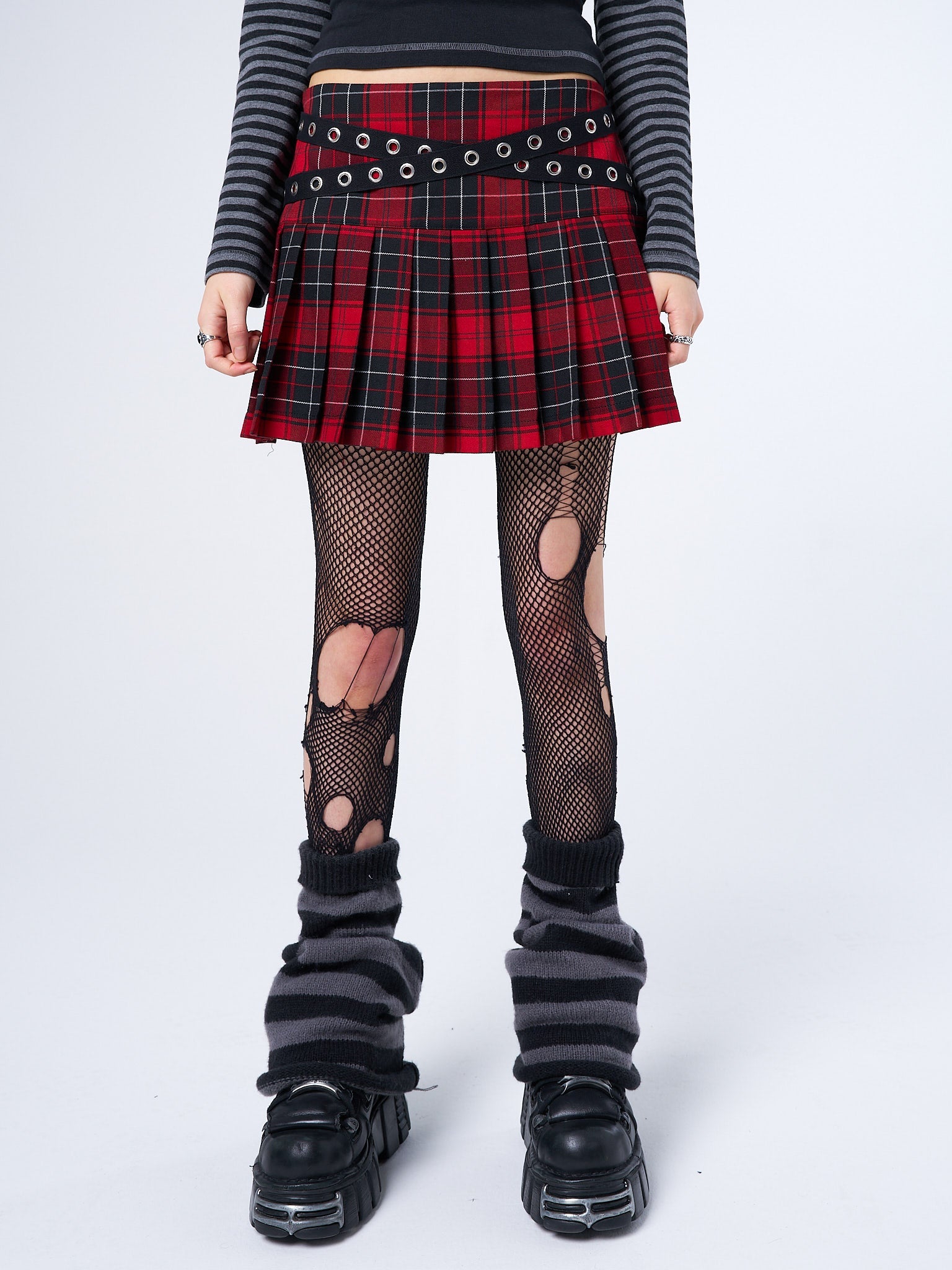 Miley Red & Black Tartan Mini Skirt product