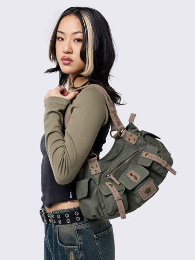 Minga Green Utility Multi Pocket Bag