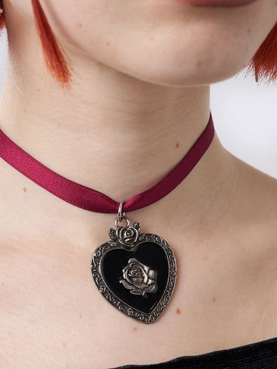 Pandora Heart Satin Ribbon Choker