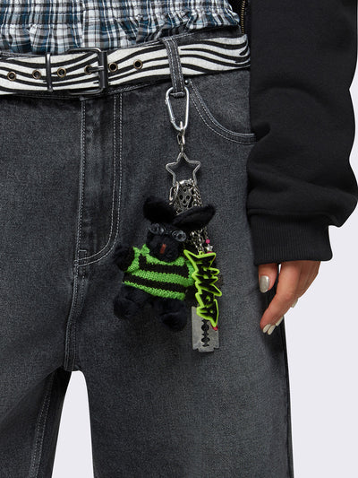 Punk Goth Black Keychain - Bag Charms 