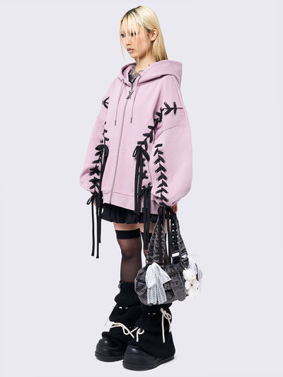 Mia Pink Zip Up Hoodie