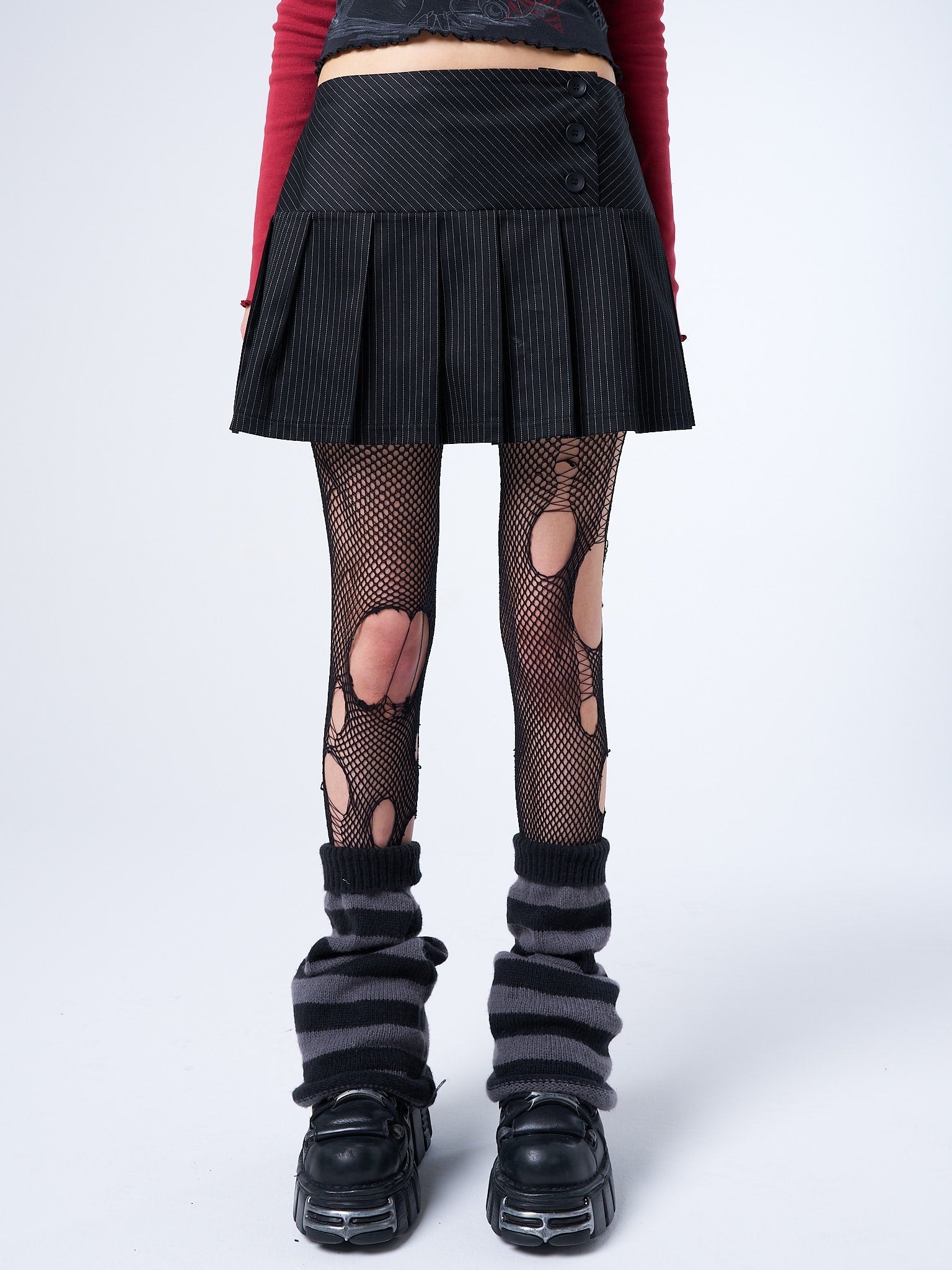 Romy Pinstripe Pleated Mini Skirt product