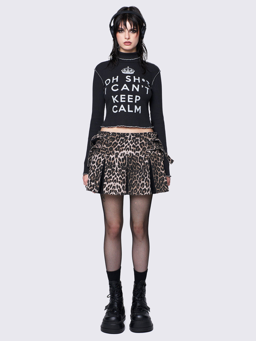 Leopard Pleated Mini Skirt with Buckle Details | Minga Leopard Pleated Mini Skirt with Buckle Details | Minga