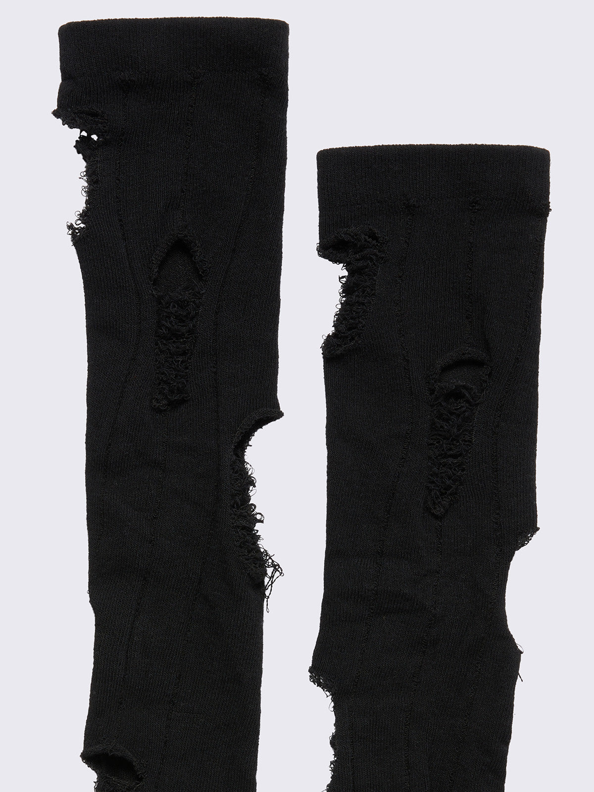 Distressed thigh highs socks in black