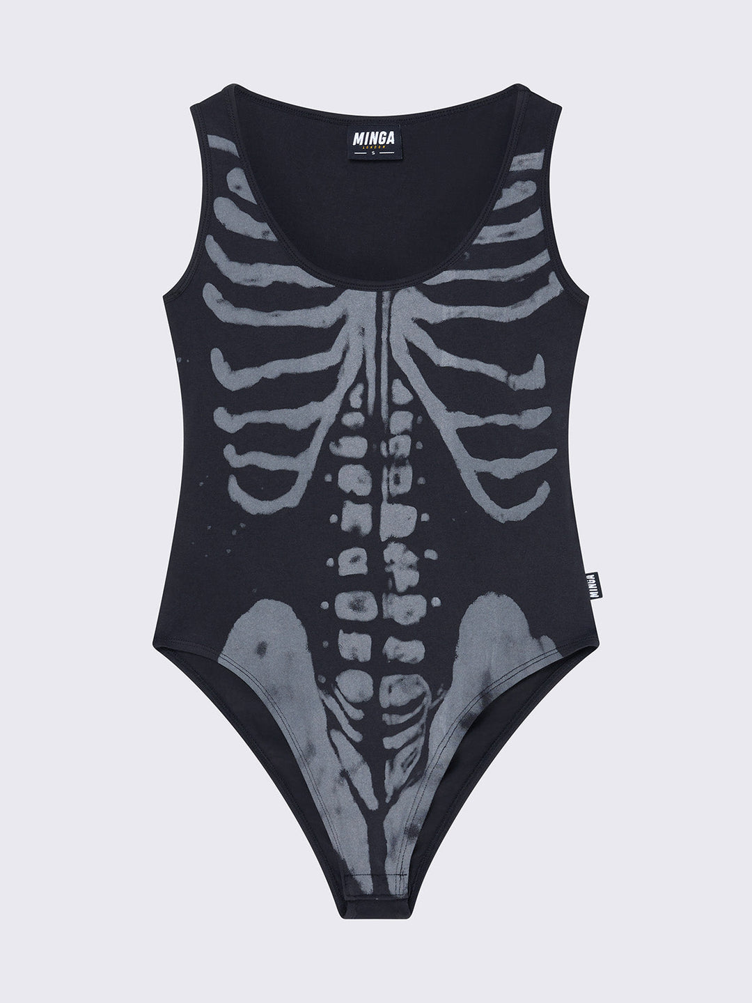 Black Skeleton Bodysuit Grunge Indie Sleaze Clothing Minga London Minga London US