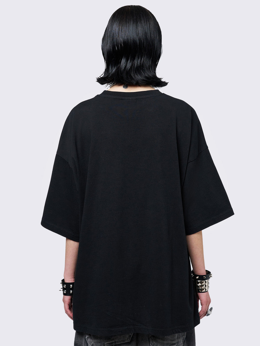 STRONG × SHOOP MOHAIR SHIRT BLACK Moschino - Black T-shirt with monochrome dotted bear