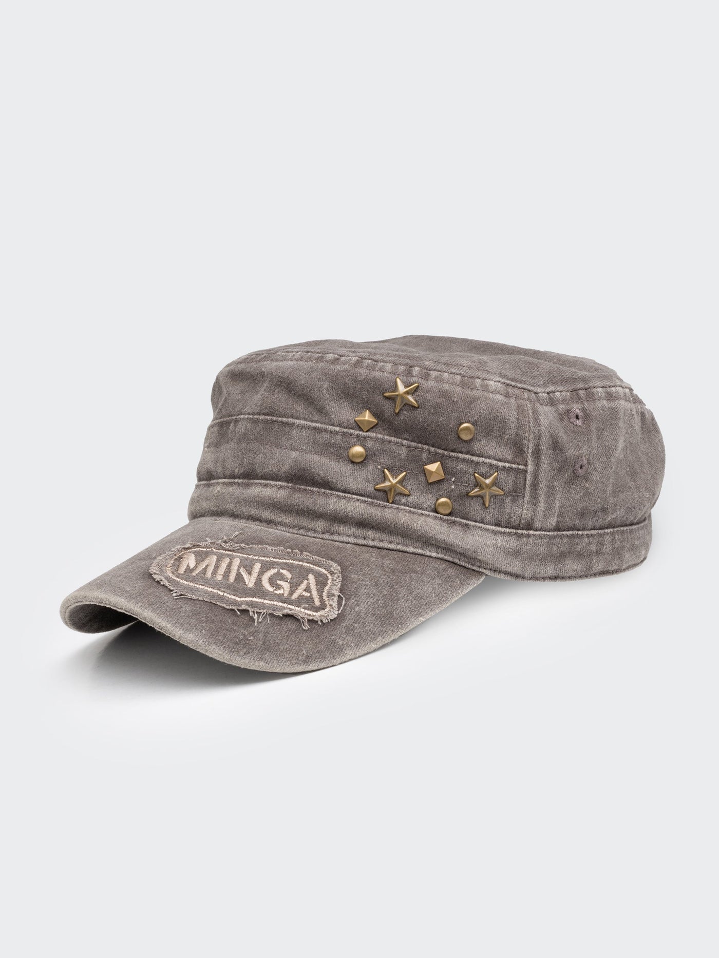 Star Studded Brown Minga Military Cap