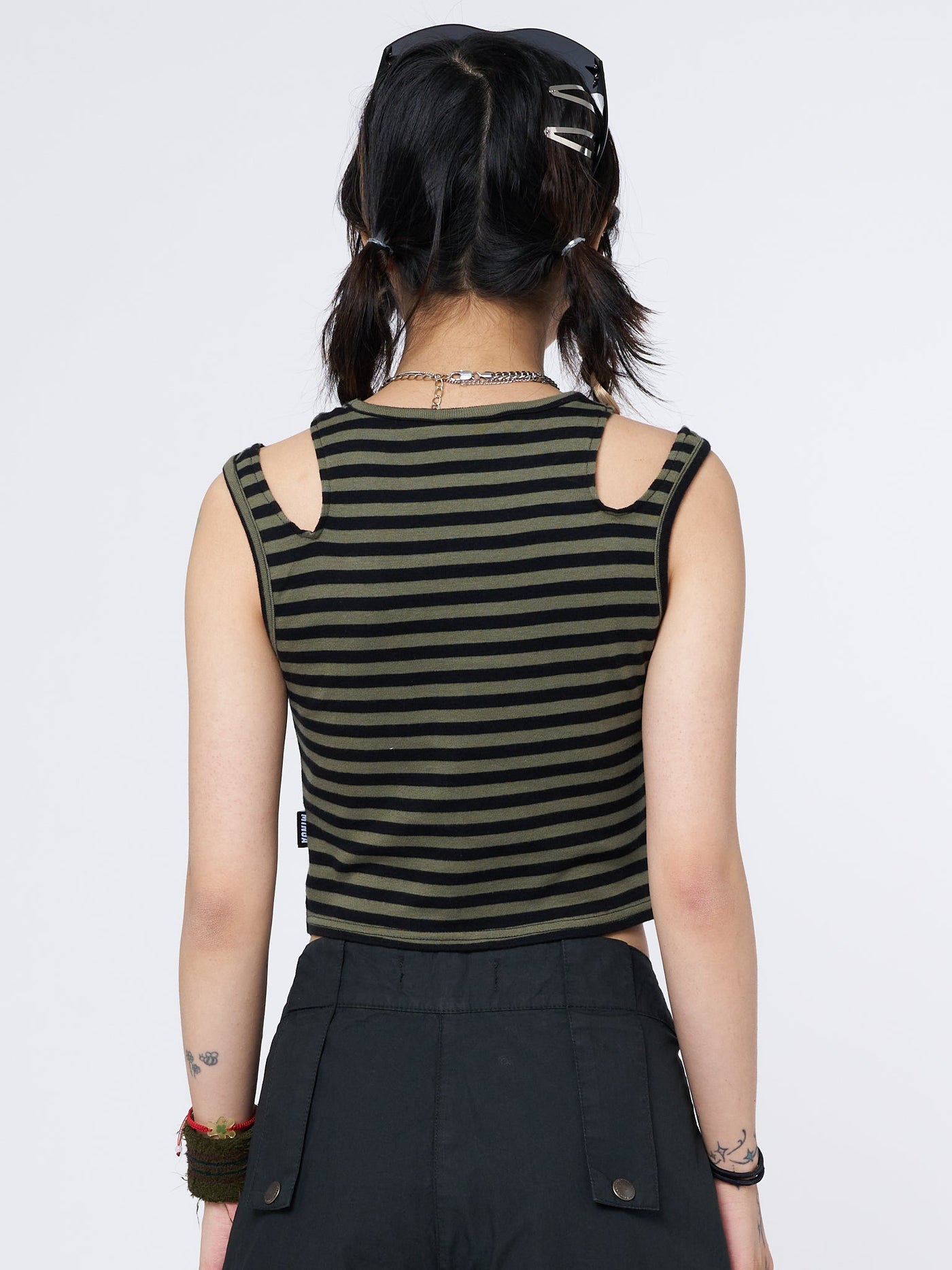 Star Sketch Green Striped Straps Top - Minga EU