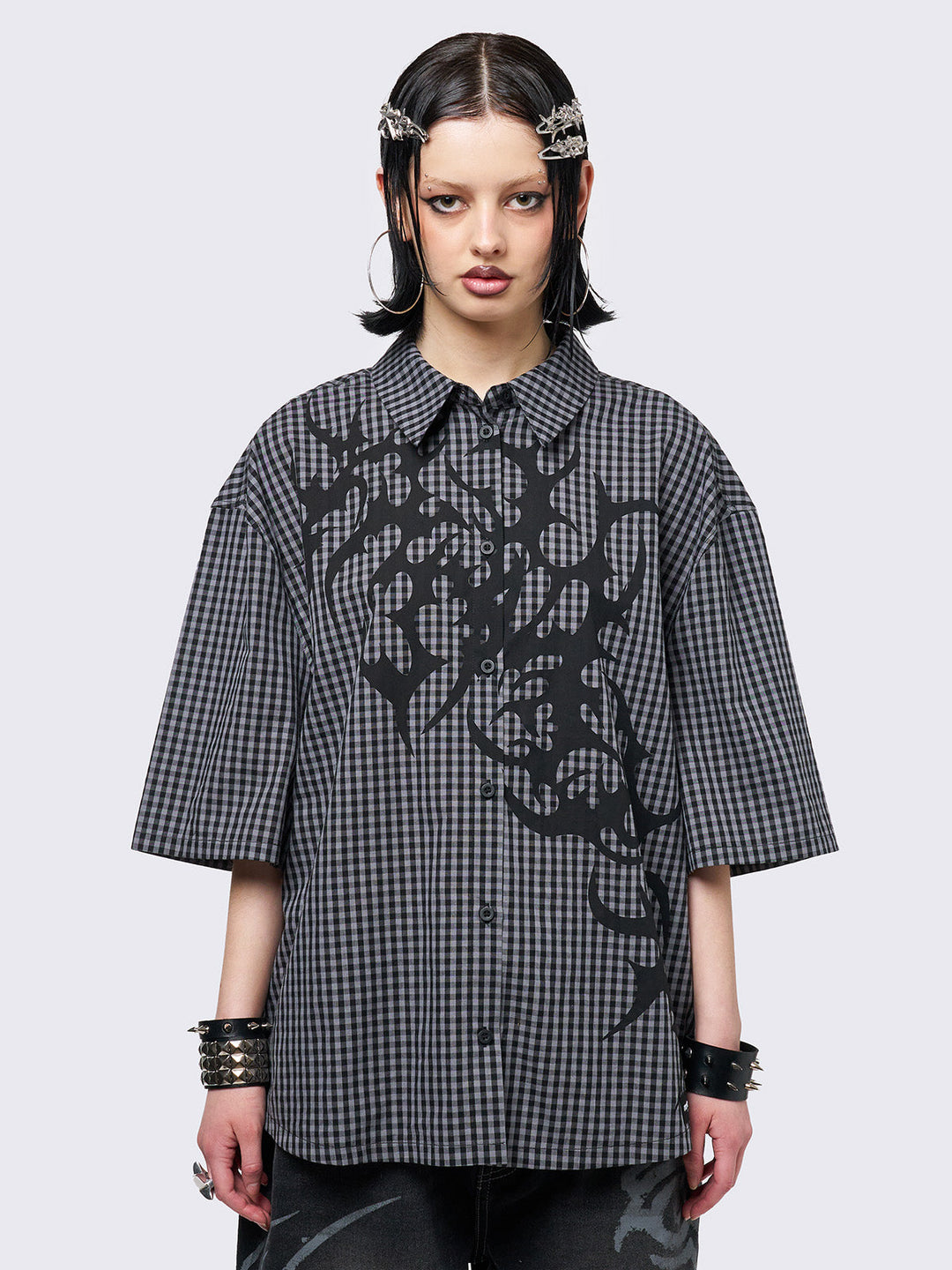 トップス GIUNON puff sleeve check shirt Lioness Mon Cheri Puff Sleeve Slim Button-Up Shirt Top | Lyst