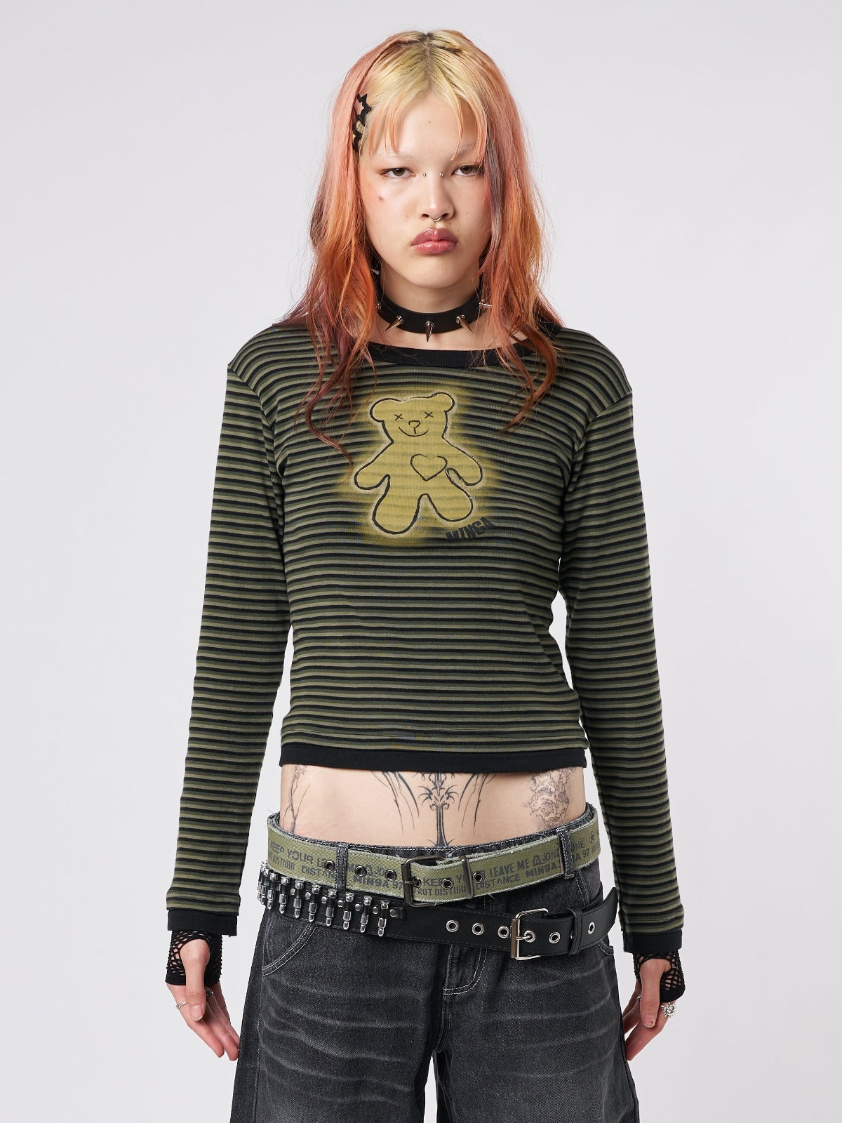 Teddy Green Striped Top - Minga EU