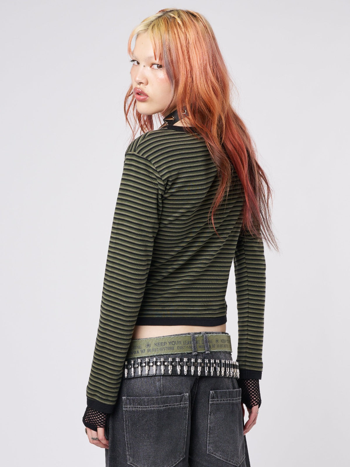 Teddy Green Striped Top - Minga EU